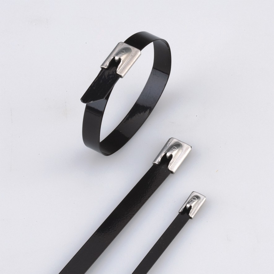 Stainless Steel Cable Tie- Ball-Lock Polyester Coated Tie