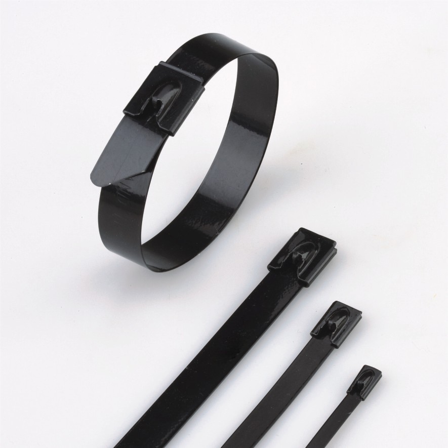 Stainless Steel Cable Tie- Ball-Lock na Ganap na Polyester Coated Tie